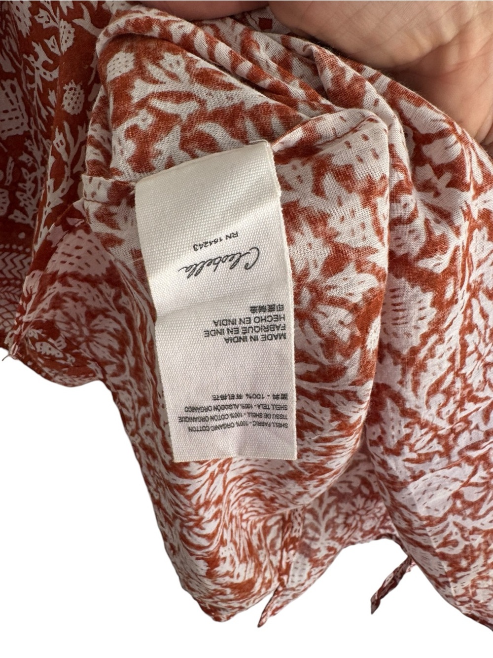 Cleobella Adele Blouse Anila Boho Floral Organic Cotton Block Print Small - Picture 8 of 9